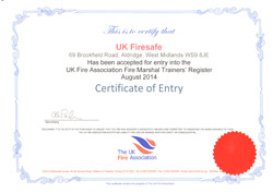 UKFA - Fire Marshal Training Certificate